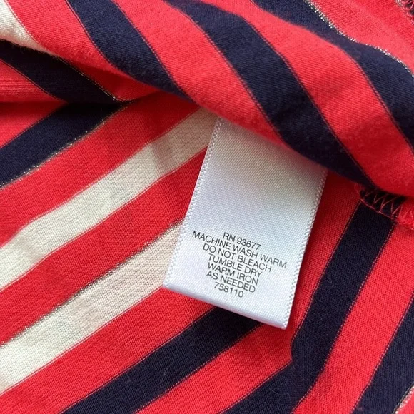 Liz Claiborne Women’s Short Sleeve Pullover Button Top NWOT XL Striped - Picture 6 of 12